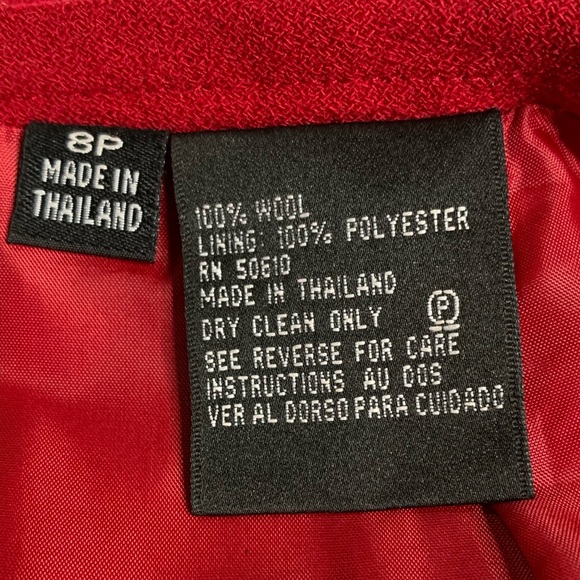 Red Wool Kasper Skirt - Picture 2 of 6